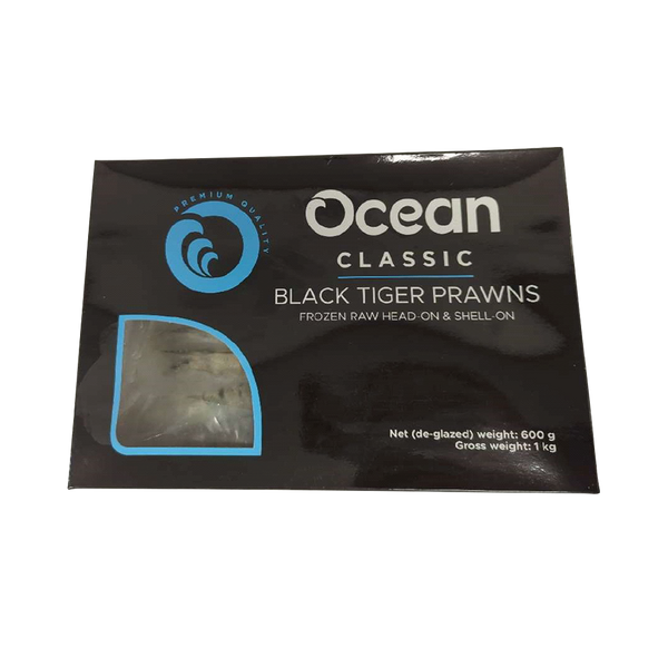 OCEAN CLASSIC Black Tiger HOSO 13/15 600g net (1kg Gr) (Frozen)